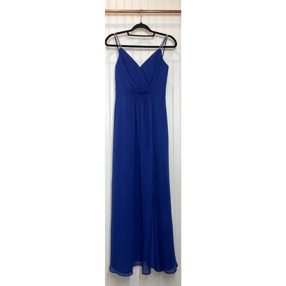 $180 DAVID'S BRIDAL NWT Blue Bridesmaid Prom Special Occasion Dress – Size 4 - Picture 3 of 11